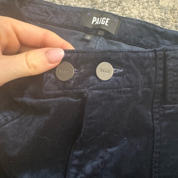 PAIGE Mayslie Velvet navy Joggers zip leg  Navy Size 29 - Picture 8 of 14
